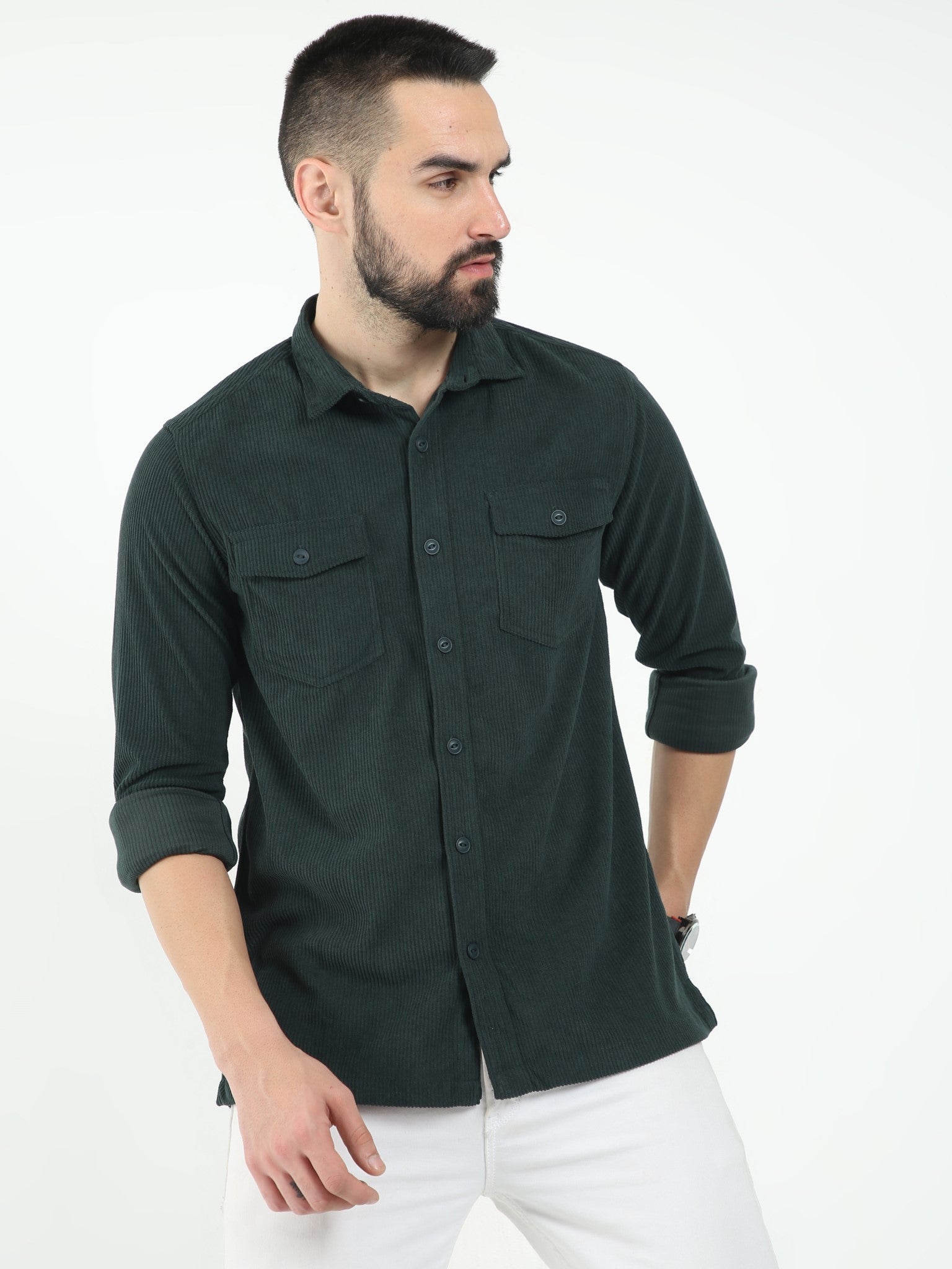 Vintage Green Corduroy Shirt – Badmaash