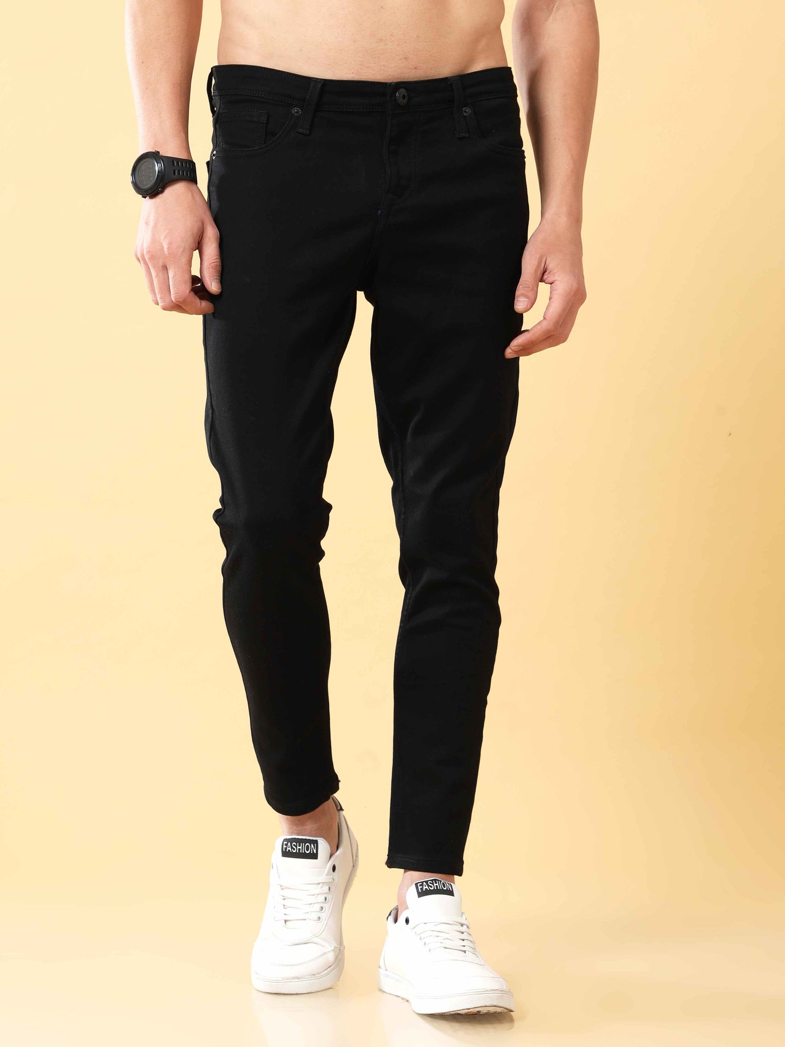 Buy Classic Jet Black Jeans for Men Online at Great Price – Badmaash