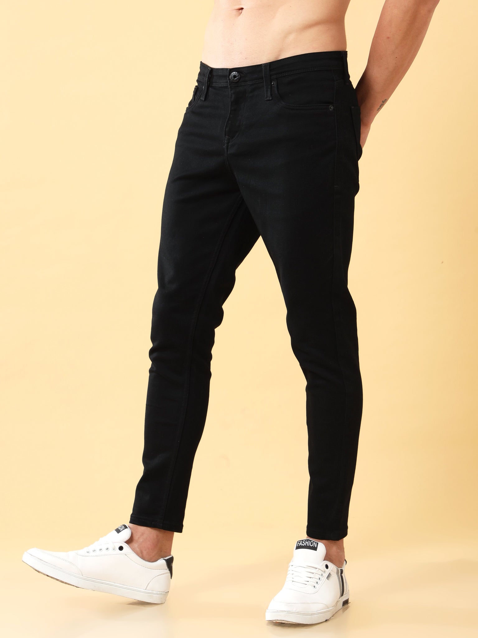 Buy Classic Jet Black Jeans for Men Online at Great Price – Badmaash