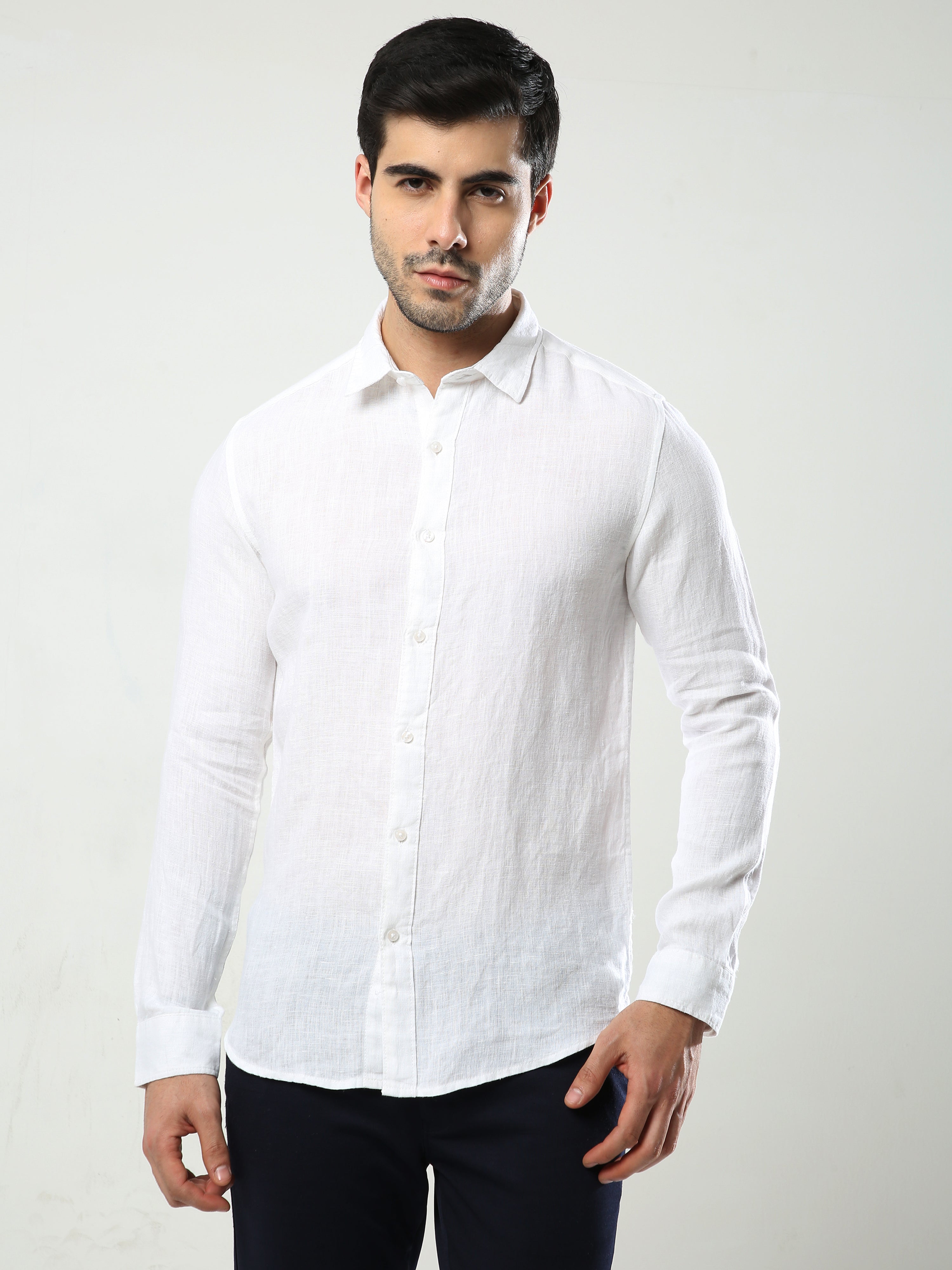 Shop Pure Lenin White Shirt Online – Badmaash